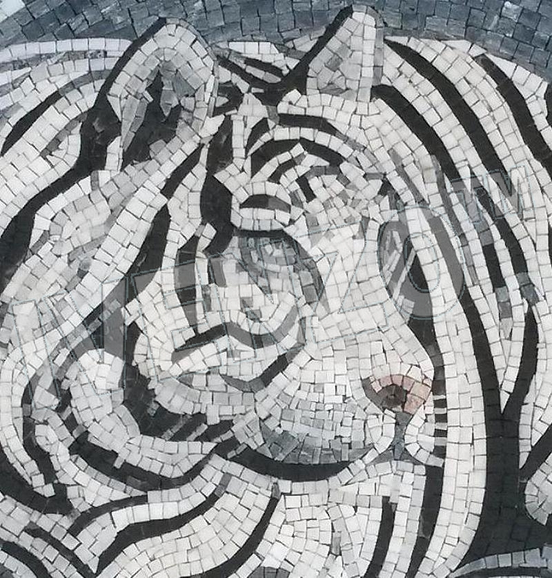 Mosaico AK053 Details tigre blanco 1
