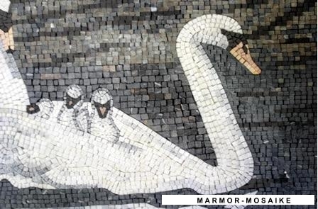 Mosaico AN050 Details cisnes con los hijos 1
