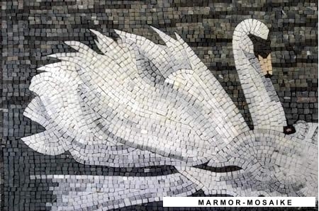 Mosaico AN050 Details cisnes con los hijos 2
