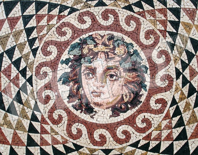 Mosaico CK057 Details Cabeza de Dionisio de Corinto 1