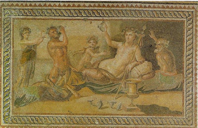Mosaico FK083 Details Heracles y Dioniso 1