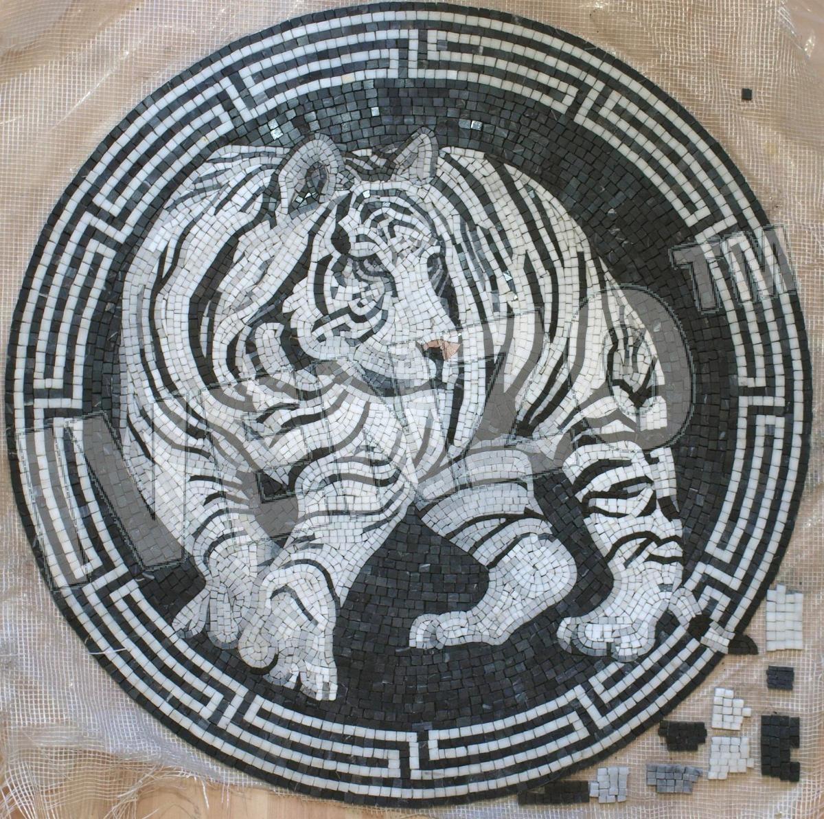 Mosaico AK025 tigre blanco