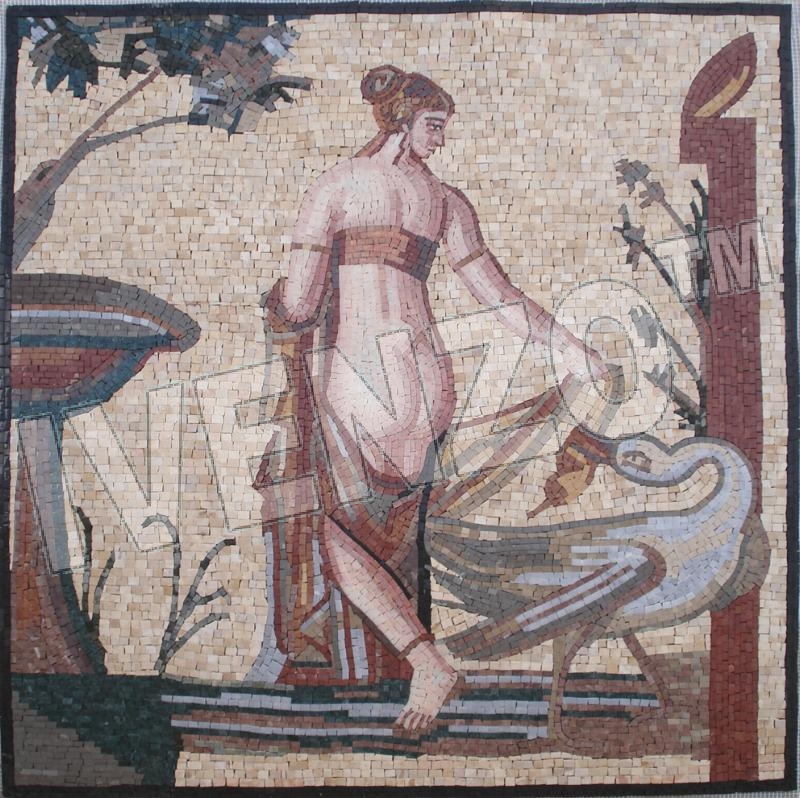 Mosaico FK005 Leda y el cisne