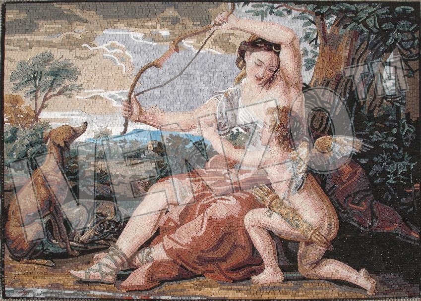 Mosaico FK102 Batoni: Diana y Cupido