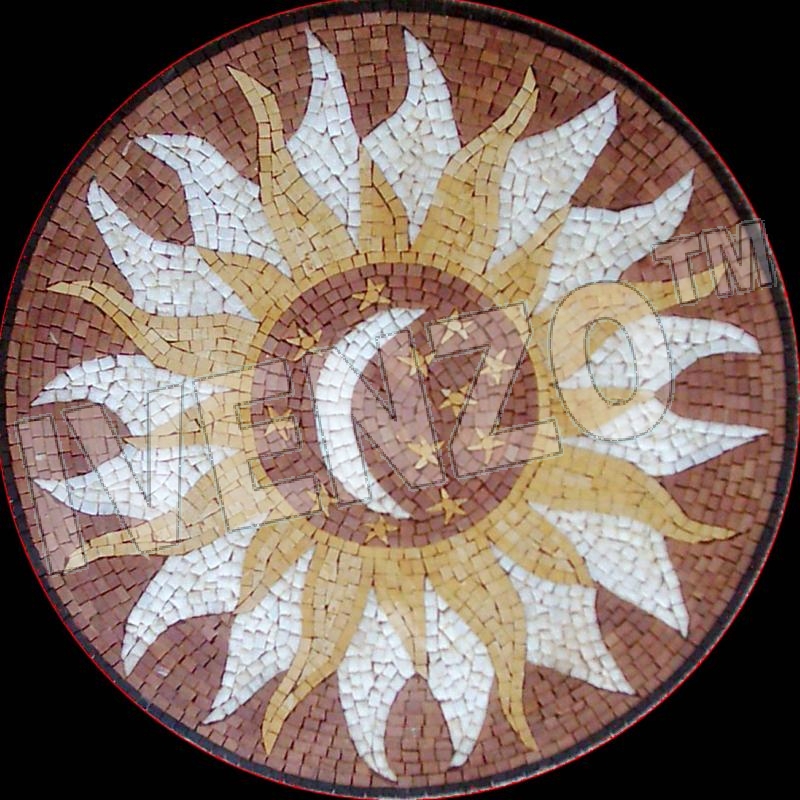 Mosaico MK060 medallón sol-luna-estrellas