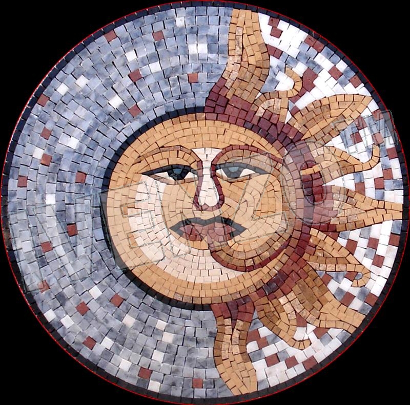 Mosaico MK075 sol y la luna - brillante-oscuro