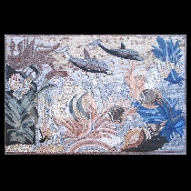 Mosaico escena con peces