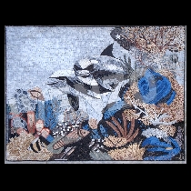 Mosaico marina con las ballenas