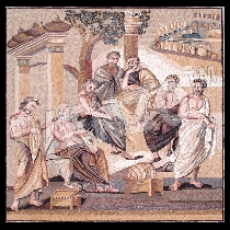 Mosaico Platón y la Academia de Atenas