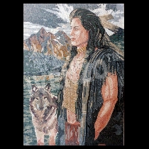 Mosaico Indio con perro