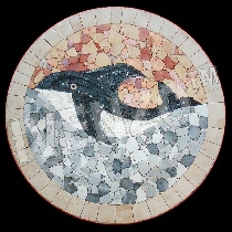 Mosaico Medallón con ballenas