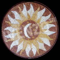 Mosaico medallón sol-luna-estrellas