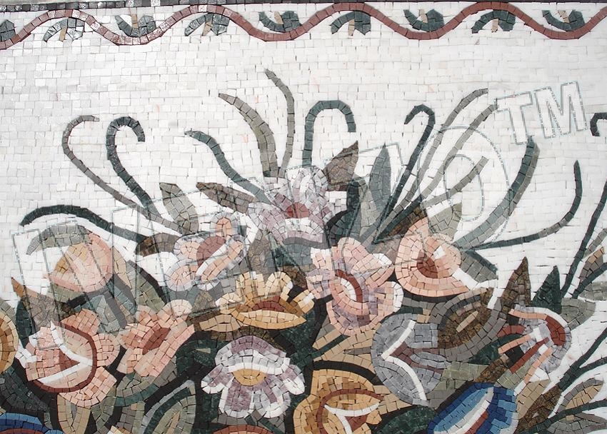 Mosaico CK045 Details alfombra de flores 2