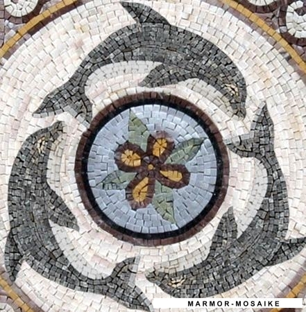 Mosaico CR201 Details alfombra con delfines 1