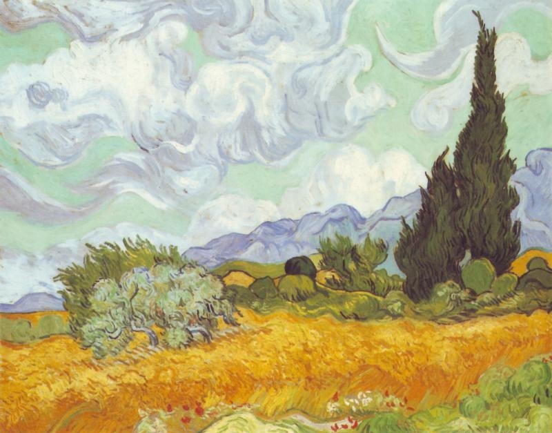 Mosaico FK059 Details van Gogh: Campo de trigo con cipreses 1