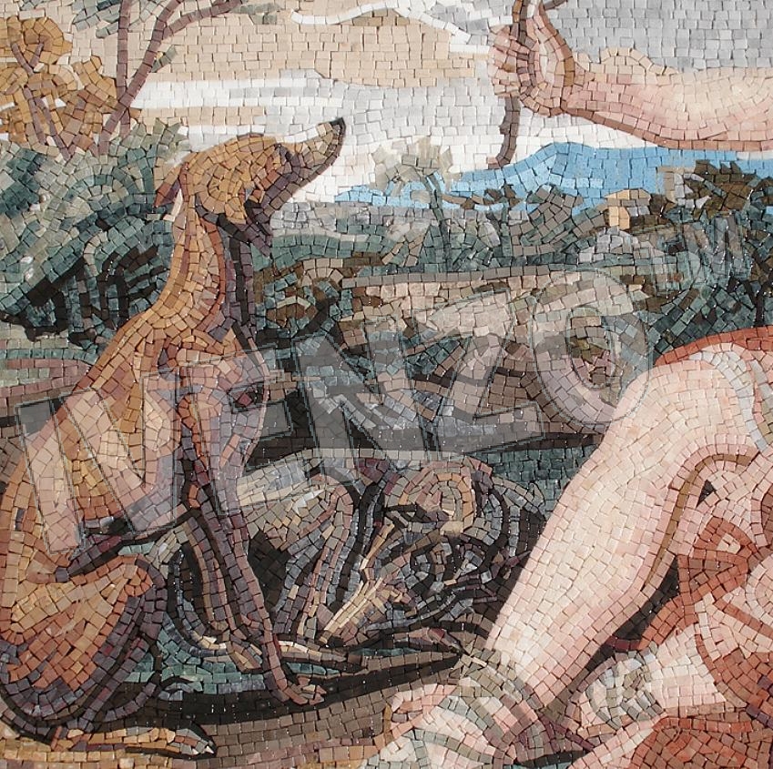 Mosaico FK102 Details Batoni: Diana y Cupido 2