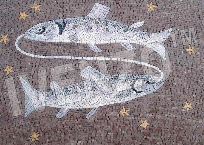 Mosaico FK018 signo del zodiaco piscis