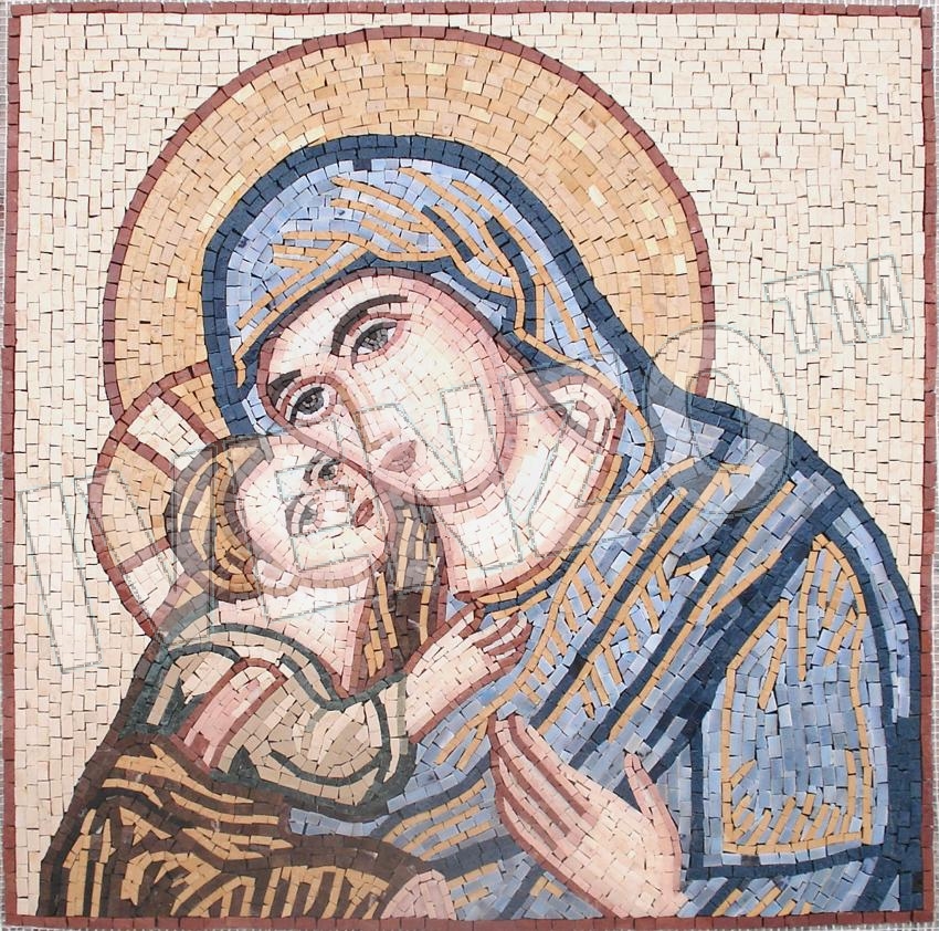 Mosaico FK068 Jesús y María