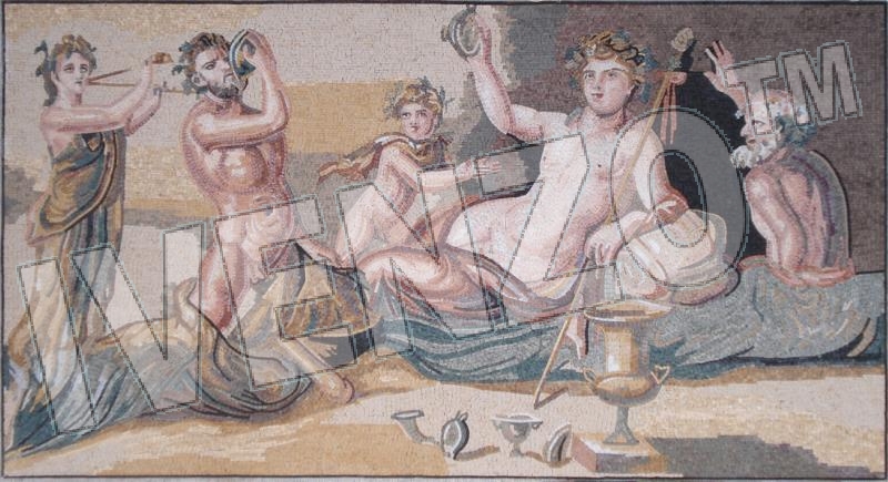 Mosaico FK083 Heracles y Dioniso