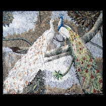 Mosaico una pareja de pavos reales