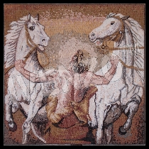 Mosaico el hombre y los caballos