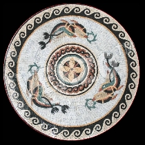 Mosaico Medallón con delfines