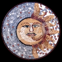 Mosaico sol y la luna - brillante-oscuro